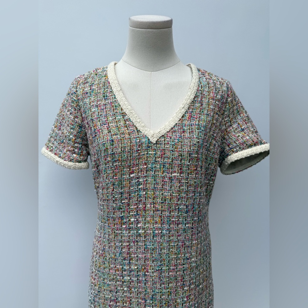 Carlisle Collection V-Neck Multicolor Winter Dress size 4 - Picture 11 of 12